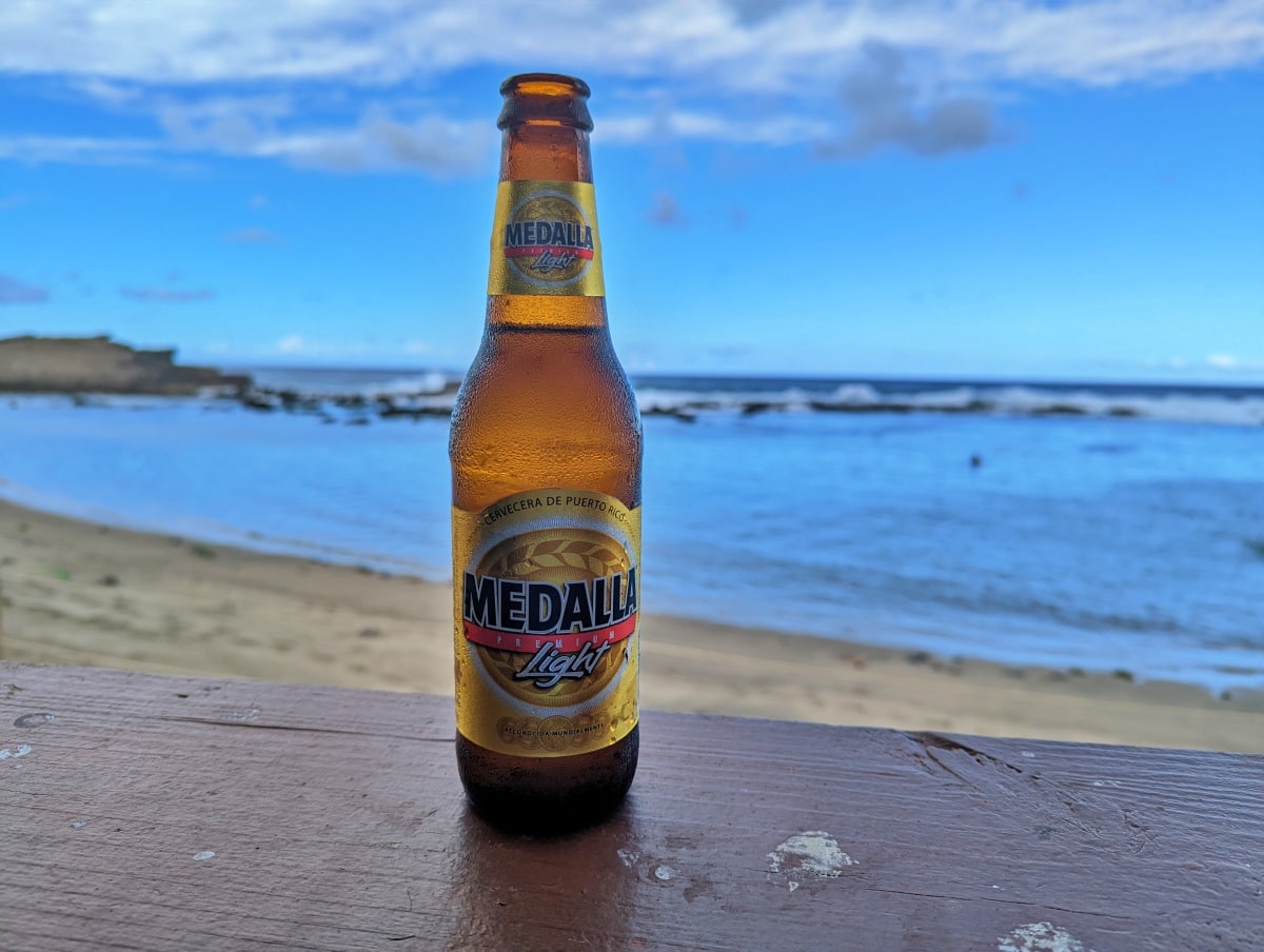 Medalla Light beer on the beach