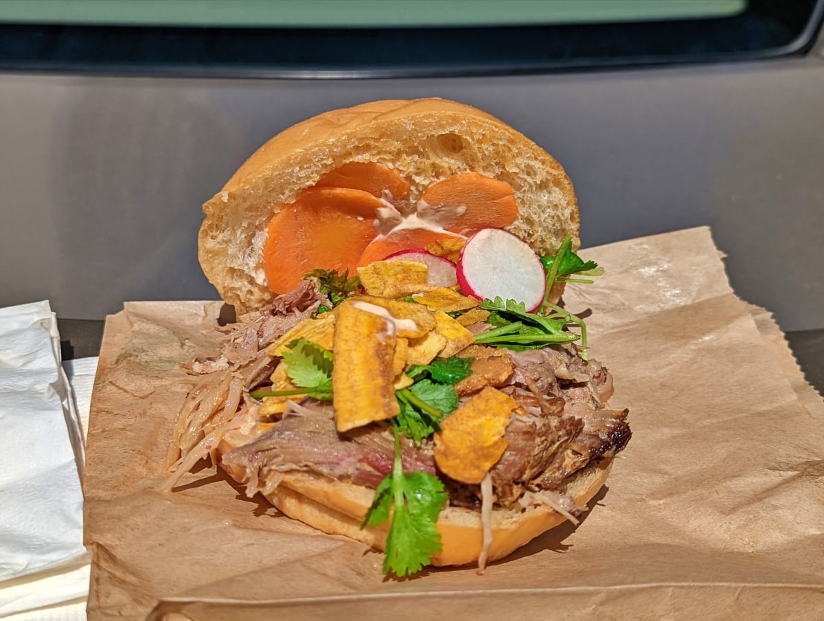 Pernil sandwich from Pernileria Los Proceres at Lote 23