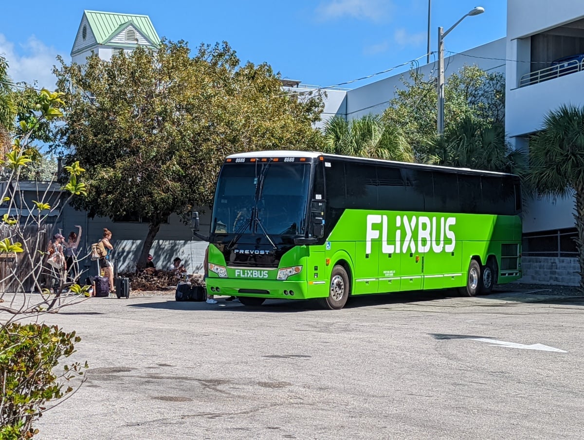 a flixbus in key west at the parking lot