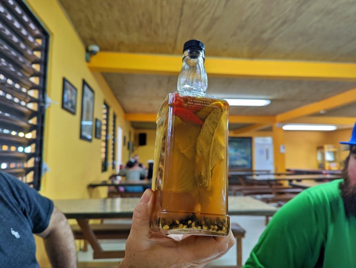 Hot sauce at Los Pinos on the pork highway