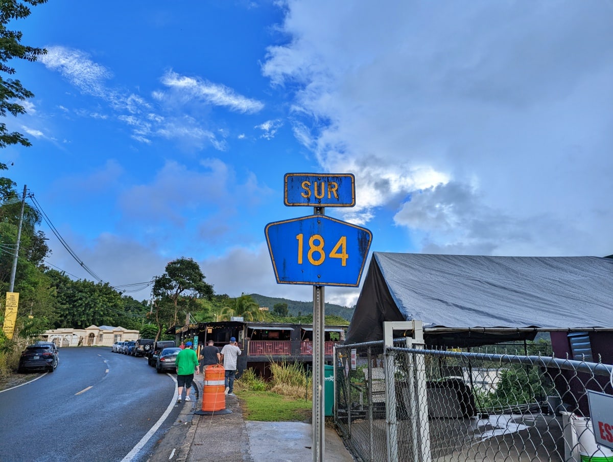 Street sign for la ruta del lechon in puerto rico